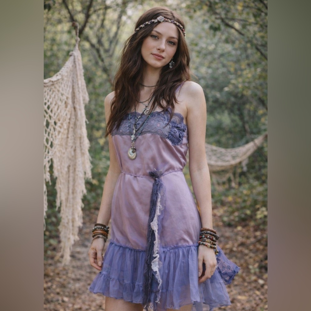 One of a Kind Boho Tutu Mini Dress w/ belt